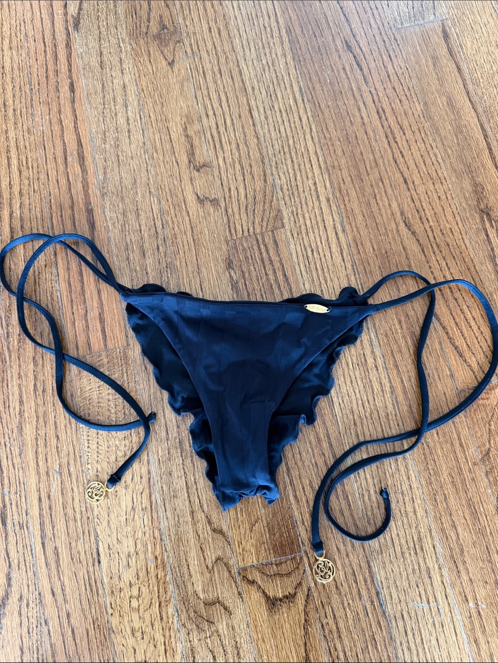 Women's Black Tie-Side Bikini Bottom